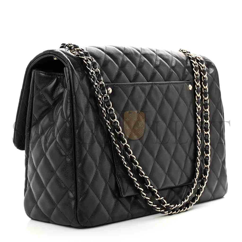 Ch*el master maxi cf40 caviar quilted travel flap bag (40*27*12cm)